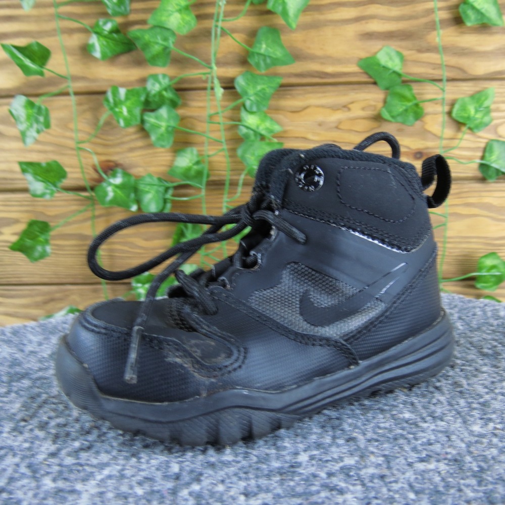 Nike Dual Fusion Hills Mid Toddler 7 Black Synthetic Lace-Up Boots Durable